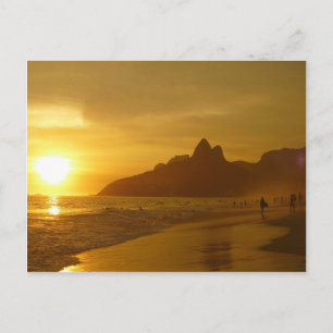Surfers at Sunset Postcard
