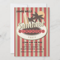 Surfer's Birthday Invitation
