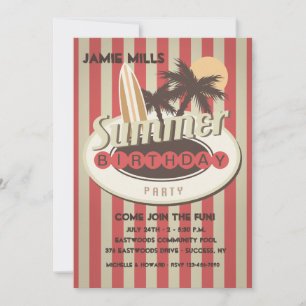 Surfer's Birthday Invitation
