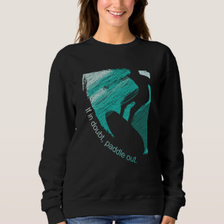 Surfers Blue Tube Wave Rider Pencil Sketch Sweatshirt