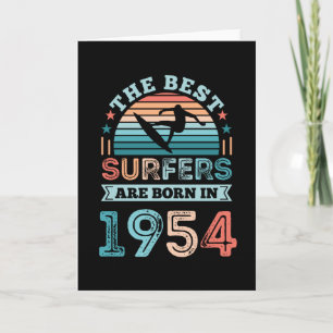 Surfers born 1954 70th Birthday surfing Gift Card
