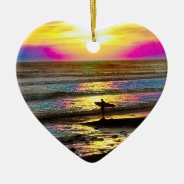 Surfer's Dream Series #2 Ceramic Tree Decoration (Front)