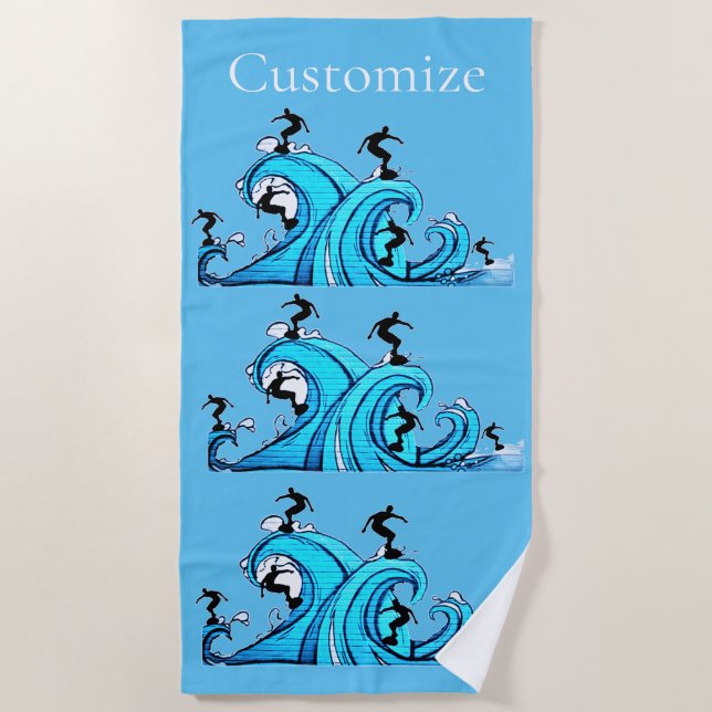 Surfers Everywhere Thunder_Cove  Beach Towel (Front)