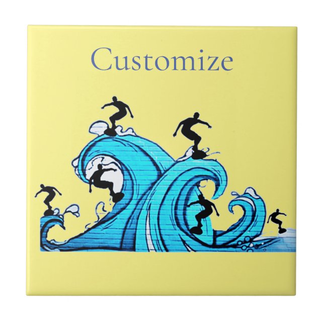 Surfers Everywhere Thunder_Cove  Ceramic Tile (Front)