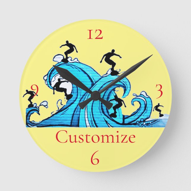 Surfers Everywhere Thunder_Cove  Round Clock (Front)