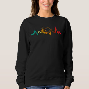Surfers Heartbeat Waves Surfing Retro Beach Summer Sweatshirt