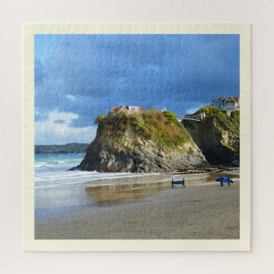 Surfers on Newquay beach Jigsaw Puzzle