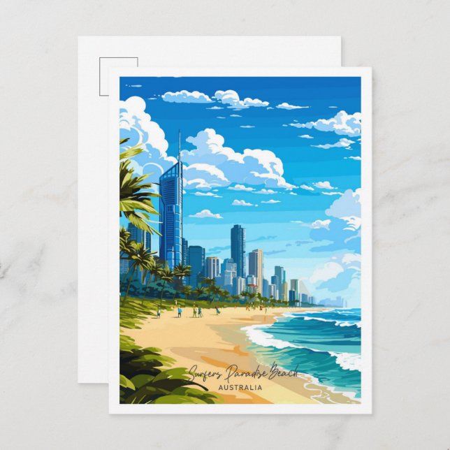 Surfers Paradise Beach Australia Travel  Postcard (Front/Back)