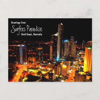 Surfers Paradise Gold Coast Australia City Lights Postcard