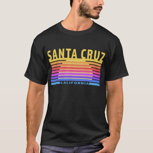 Surfers Santa Cruz Vintage Sunset, Sunrise T-Shirt (Front)