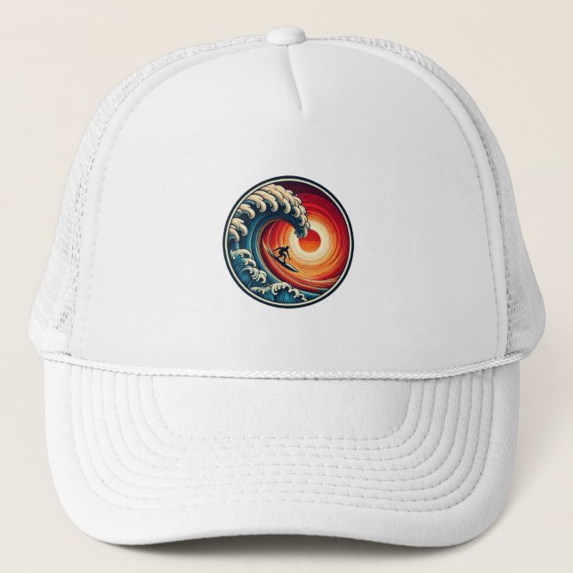 Surfer's Sunset Wave Hat (Front)