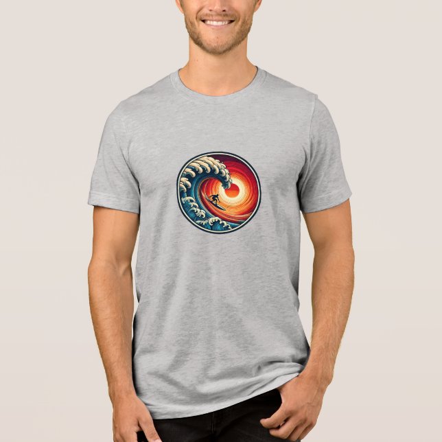 Surfer's Sunset Wave Tri-Blend Shirt (Front)