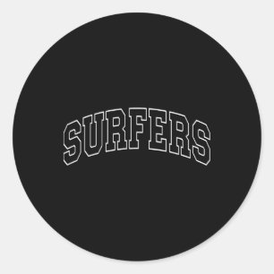 Surfers - University Varsity College Campus Aesthe Classic Round Sticker
