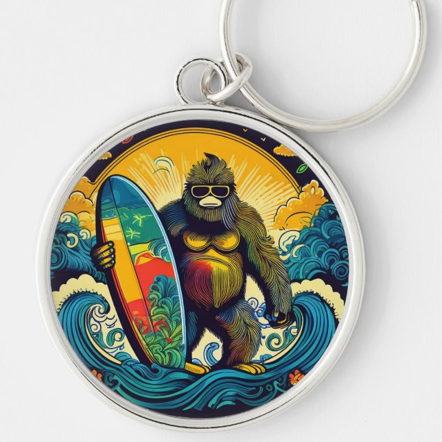 Surfin Bigfoot Key Ring (Front)