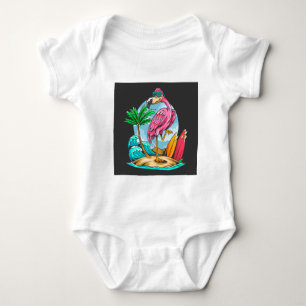 Surfin Flamingo! Baby Bodysuit 