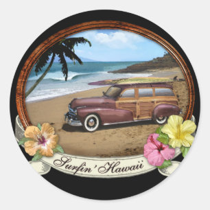 Surfin' Hawaii Classic Round Sticker