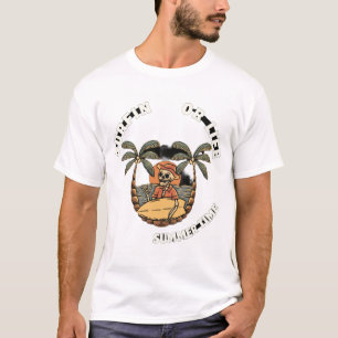 Surfin or Life Skeleton Summer T-Shirt Design 