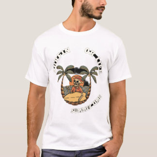 Surfin or Life Skeleton Summer T-Shirt Design 