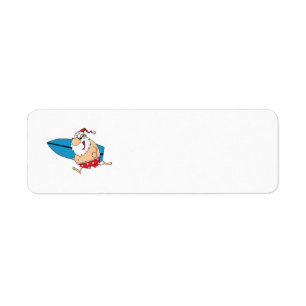 surfin santa return address label