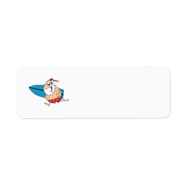 surfin santa return address label (Front)