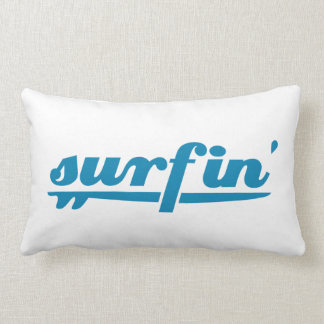 Surfin surfboard blue lumbar cushion