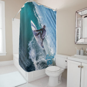 Surfing 12 shower curtain