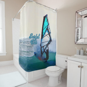 Surfing 15 shower curtain