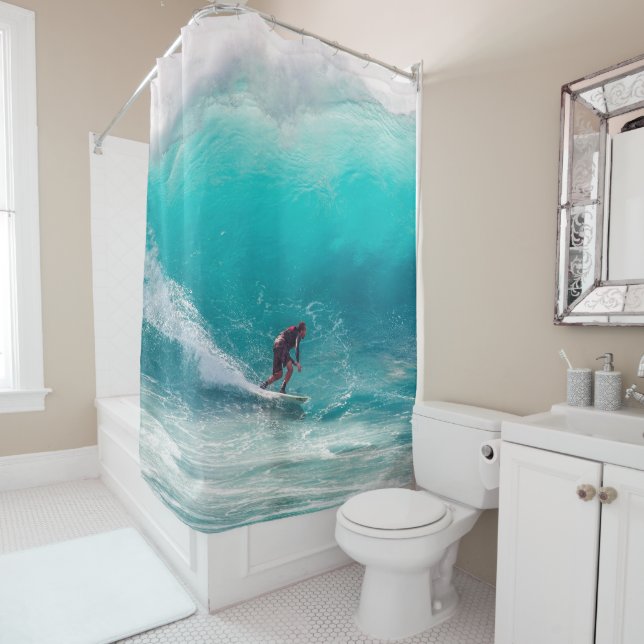 Surfing 16 Shower Curtain (In Situ)