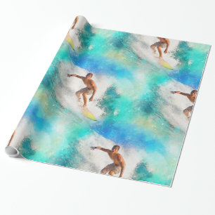 Surfing 17A-B Options Wrapping Paper