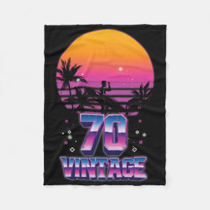 Surfing 1970 Pacific Ocean Sunset 70th Birthday 70 Fleece Blanket