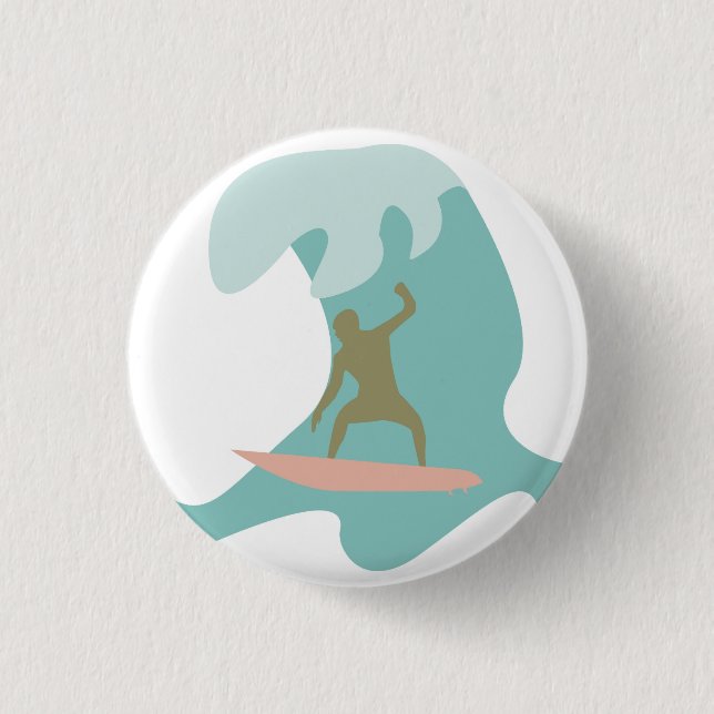 Surfing 3 Cm Round Badge (Front)