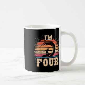 Surfing 4 Year Old Birthday Boy Girl 4th Surfboard Coffee Mug