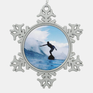 surfing-71.jpg snowflake pewter christmas ornament