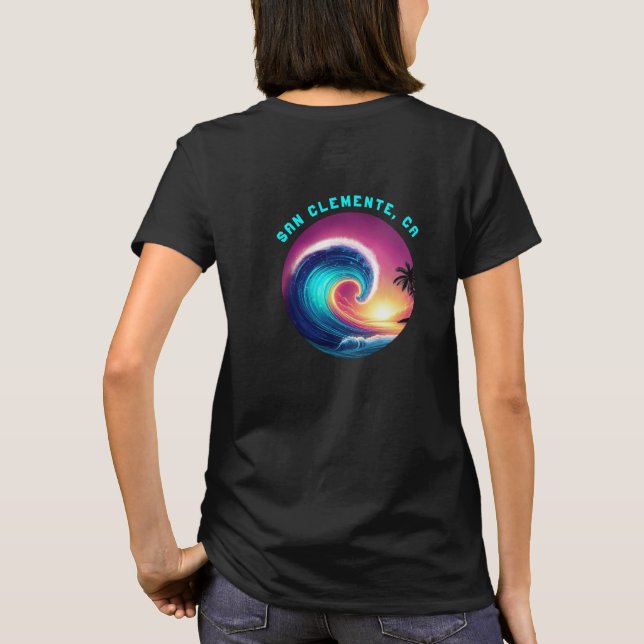 Surfing a Big Wave- T-Shirt (Back)