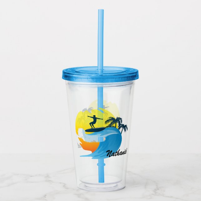 Surfing Acrylic Tumbler (Front)