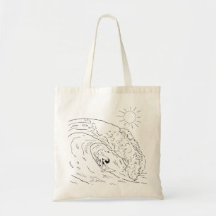 Surfing Adult Colouring Tote Bag