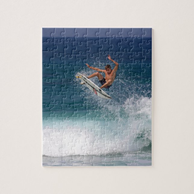 Surfing aerial tropical waves jigsaw puzzle (Vertical)