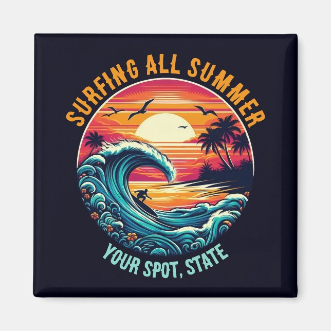 Surfing All Summer Magnet (Front)
