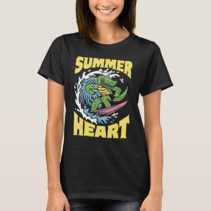 Surfing Alligator Summer Crocodile T-Shirt
