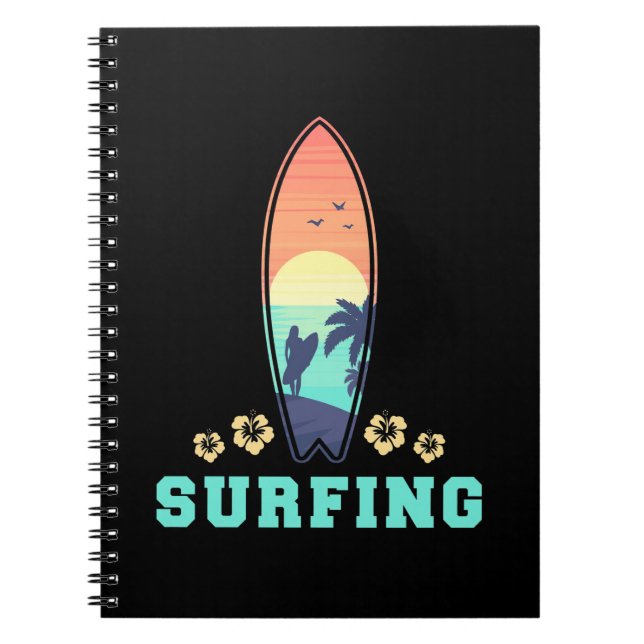 Surfing And Flower Notebook (Front)