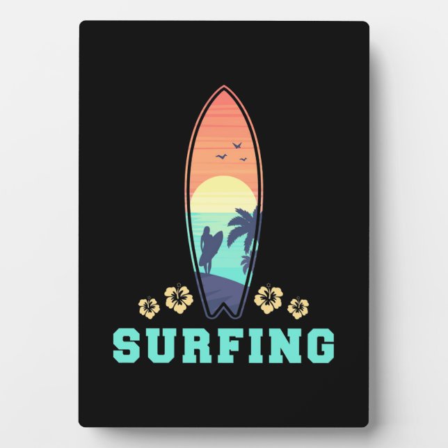 Surfing And Flower Plaque (Front)