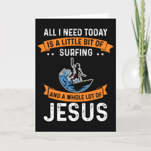 Surfing And Jesus Christian Sport Surfer Surfboard Card