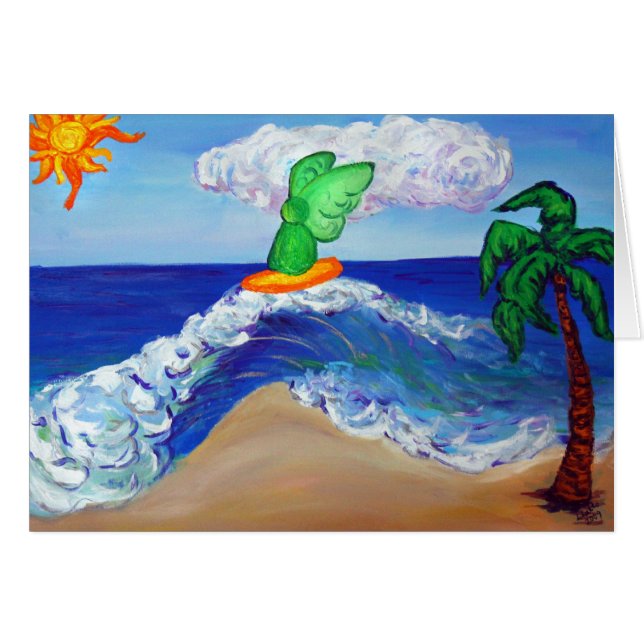 Surfing Angel Raphael Card (Front Horizontal)