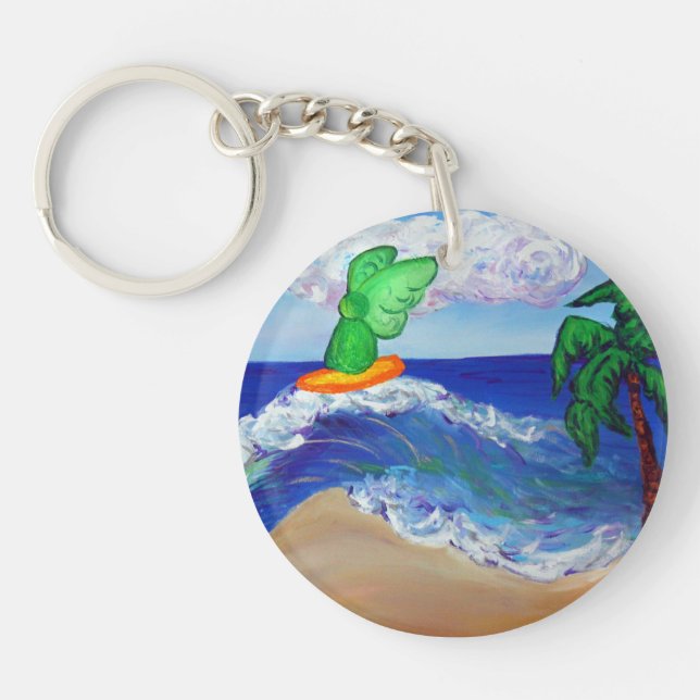 Surfing Angel Raphael Guardian Custom Keychain (Front)