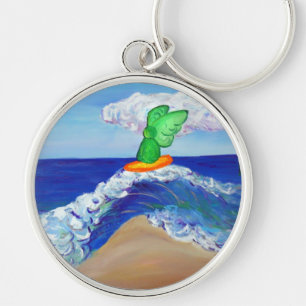 Surfing Angel Raphael Keychain