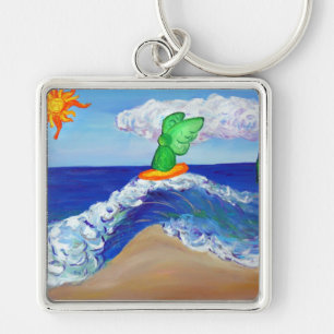 Surfing Angel Raphael Keychain