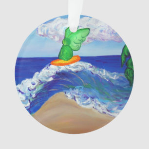 Surfing Angel Raphael Riding Healing Wave Ornament