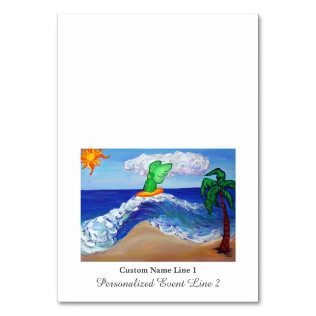 Surfing Angel Raphael Table Tent Cards (Front)