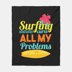 Surfing Are All My Problems Fleece Blanket