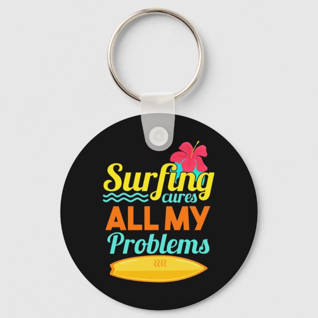 Surfing Are All My Problems Key Ring (Front)